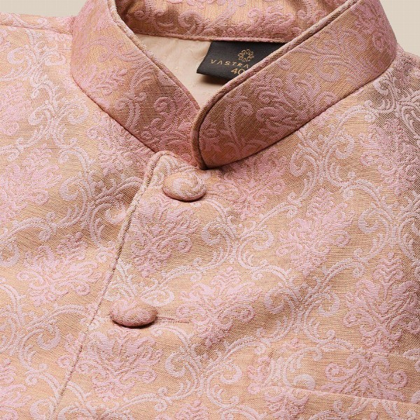 VASTRAMAY Men Self-Design Slim-Fit Bandhgala Blazer