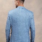 Turtle Men Navy Blue Self-Design Single-Breasted Casual Blazer