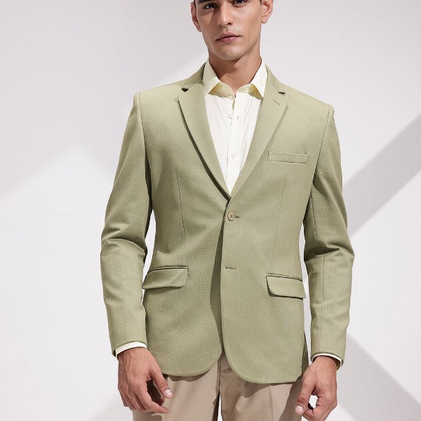 INVICTUS Slim Fit Self-Design Semiformal Blazers