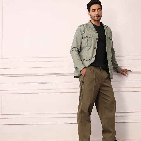 Mr Bowerbird Redloop Power Blazers Single-Breasted Tailored Fit Safari Blazer