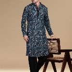 Sanwara Men Geometric Embroidered Straight Kurta