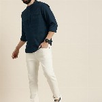 HERE&NOW Men Solid Cotton Short Kurta