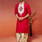 VASTRAMAY Ethnic Motifs Yoke Design Gotta Patti Straight Kurta