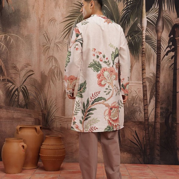 Sangria Floral Print Pure Cotton Kurta