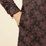 Manyavar Ethnic Motifs Printed Pure Cotton Straight Kurta