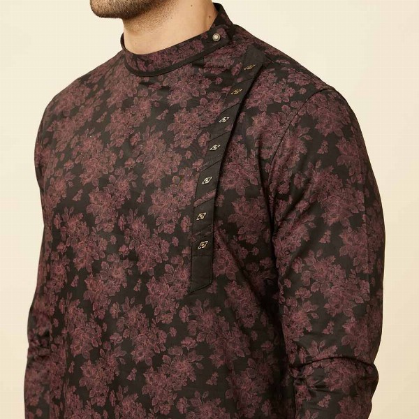 Manyavar Ethnic Motifs Printed Pure Cotton Straight Kurta