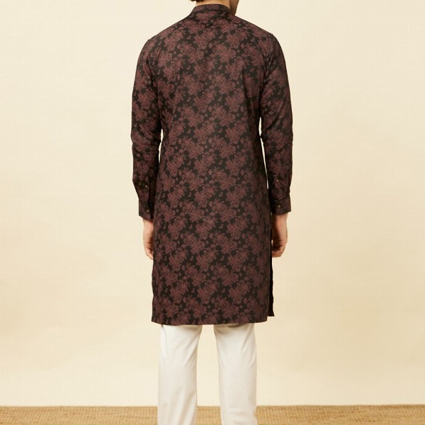 Manyavar Ethnic Motifs Printed Pure Cotton Straight Kurta