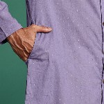 Sangria Men Woven Design Mandarin Collar Pure Cotton Kurta