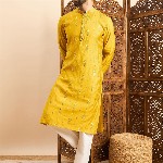 House of Pataudi Embroidered Mandarin Collar Ethnic Wear Kurta