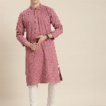 HERE&NOW Men Ethnic Motifs Embroidered Chikankari Kurta