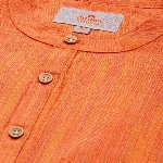 Anouk Men Orange Striped Short Kurta