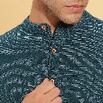 HERE&NOW Band Collar Cotton Short Kurta