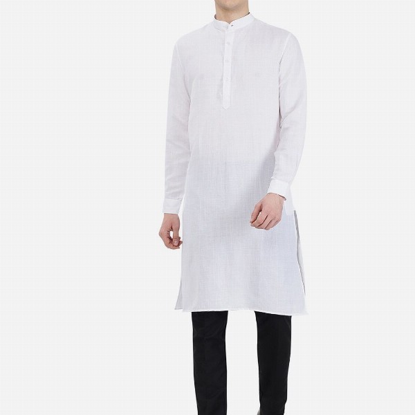 JADE BLUE Men Mandarin Collar Cotton Blend Modi Straight Kurta