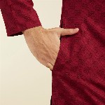 Diwas by Manyavar Geometric Woven Design Cotton Straight Kurta