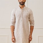 Jompers Ethnic Motifs Embroidered Mandarin Collar Straight Kurta