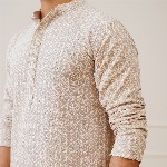 Jompers Ethnic Motifs Embroidered Mandarin Collar Straight Kurta