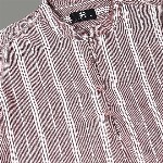 HERE&NOW Striped Mandarin Collar Long Sleeves Cotton A-Line Short Kurta