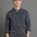 HERE&NOW Striped Cotton Short kurta