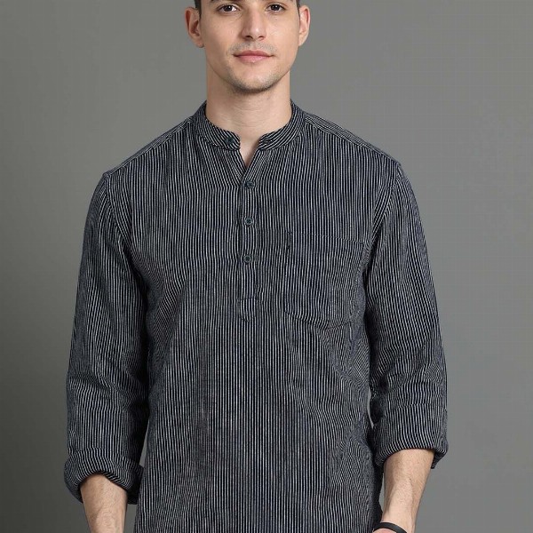 HERE&NOW Striped Cotton Short kurta