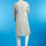 Diwas by Manyavar Ethnic Motifs Printed & Sequinned Mandarin Collar Cotton Straight Kurta