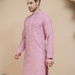 Jompers Men Geometric Embroidered Sequinned Kurta