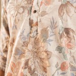 Shasak Floral Foil Printed Pastel Mandarin Collar Straight Cotton Kurta