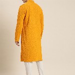 HERE&NOW Men Ethnic Motifs Embroidered Chikankari Kurta