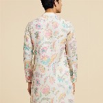 Diwas by Manyavar Floral Printed Mandarin Collar Cotton Kurta