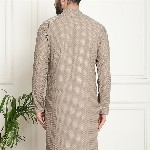 SOJANYA Ethnic Motifs Embroidered Mandarin Collar Thread Work Pure Cotton Straight Kurta