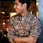 Shasak Ethnic Motifs Printed Kantha Work Mandarin Collar Straight Kurta