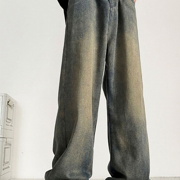 StyleCast x Revolte Men Wide Leg Medium Shade Jeans