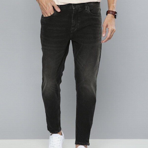 Mast & Harbour Men Black Slim Tapered Fit Mid-Rise Clean Look Stretchable Jeans