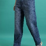 HIGHLANDER Men Loose Baggy Fit Clean Look Light Fade Cotton Jeans