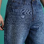 HIGHLANDER Men Loose Baggy Fit Clean Look Light Fade Cotton Jeans