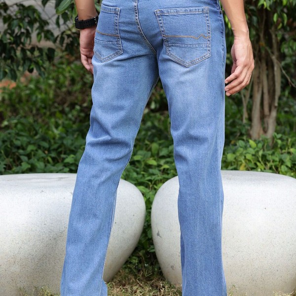 Mast & Harbour Blue Men Smart Bootcut Clean Look Stretchable Jeans