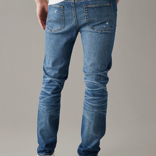 AMERICAN EAGLE OUTFITTERS Men Skinny Fit Highly Distressed Light Fade Stretchable Jeans