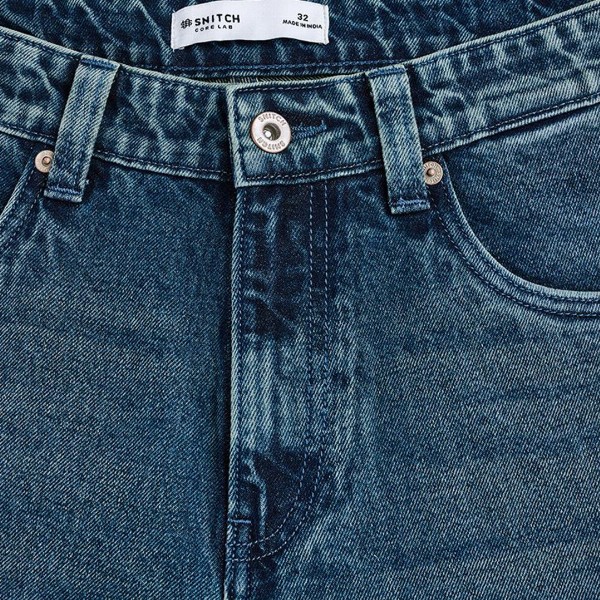 Snitch Men Baggy Fit Mid-Rise Light Fade Jeans