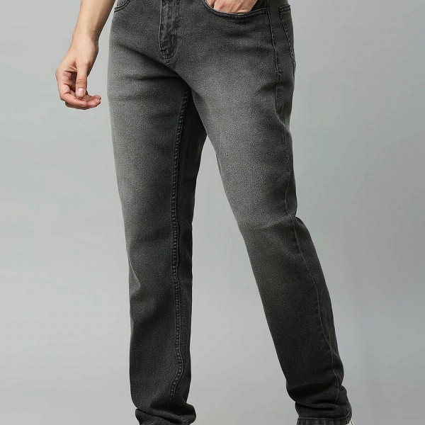 HERE&NOW Men Grey Smart Heavy Fade Clean Look Stretchable Jeans