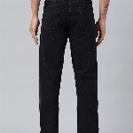 Kotty Men Black Jean Straight Fit Low-Rise Clean Look Stretchable Jeans