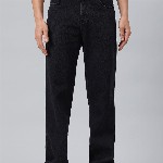 Kotty Men Black Jean Straight Fit Low-Rise Clean Look Stretchable Jeans