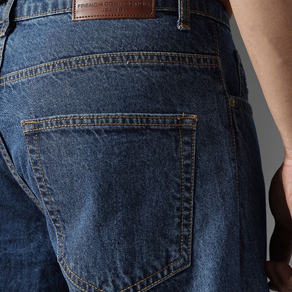 FCUK Men Smart Mid-Rise Baggy Pure Cotton Jeans
