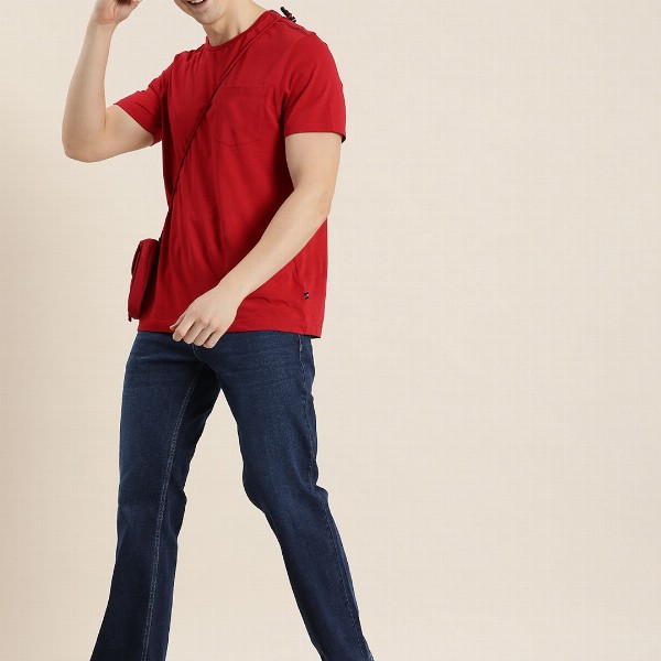 HERE&NOW Men Smart Bootcut Light Fade Stretchable Jeans