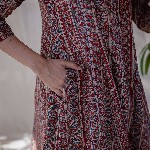 THE INDIAN ETHNIC CO Ethnic Motifs Printed A-Line Cotton Kurta