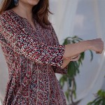 THE INDIAN ETHNIC CO Ethnic Motifs Printed A-Line Cotton Kurta
