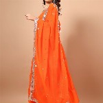 KALINI Floral Embroidered Georgette Anarkali Kurta with Pyjama & With Dupatta