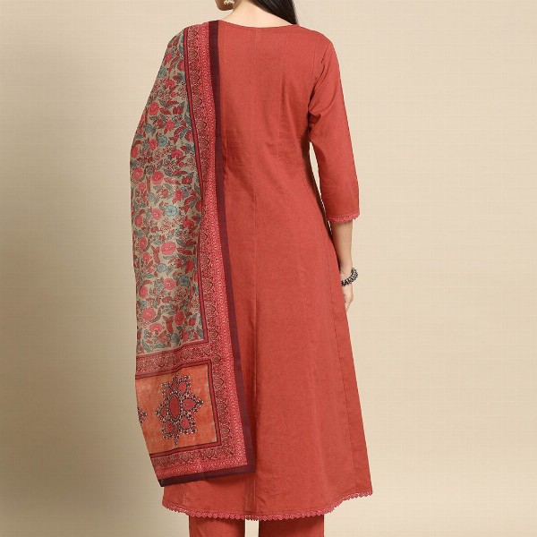 anayna  Anarkali Pure Cotton Kurta With Trousers & Dupatta