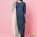 VredeVogel Ethnic Motifs Embroidered Thread Work Kurta With Trousers & Dupatta