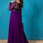 NUD Square Neck Gotta Patti Georgette Anarkali Kurta With Dupatta