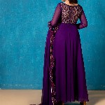 NUD Square Neck Gotta Patti Georgette Anarkali Kurta With Dupatta