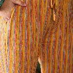 Sangria Floral Printed Sequinned V-Neck Straight Kurta & Trouser With Dupatta